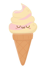 Kawaii of ice cream cartoon design