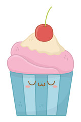Kawaii of muffin cartoon design