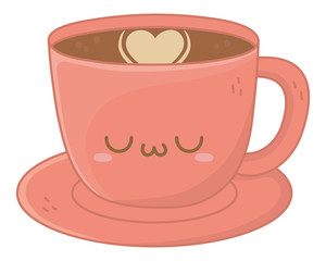 Kawaii of coffee cup cartoon design