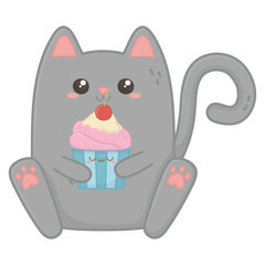 Kawaii of cat cartoon design