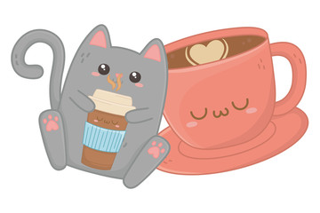 Kawaii of cat cartoon design