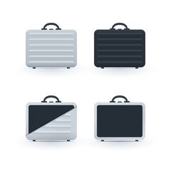 Open and closed briefcase icons