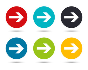 Next arrow icon flat round button set illustration design