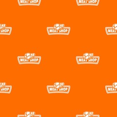 Meat shop pattern vector orange for any web design best
