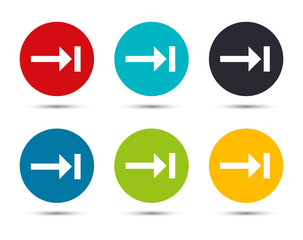 Next icon flat round button set illustration design