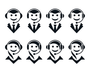 Call center operator icons