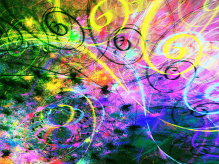 rainbow abstract fractal background 3d rendering illustration