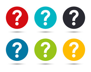 Question mark icon flat round button set illustration design