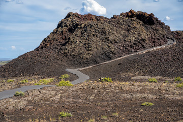 Trail leading up to the Spatter Cones in Craters of the Moon National Monument in Idaho © MelissaMN