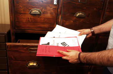 Secret files in the crime scene (Fictive scene)