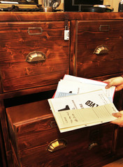 Secret files in the crime scene (Fictive scene)