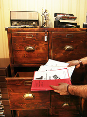 Secret files in the crime scene (Fictive scene)