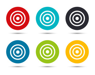 Target icon flat round button set illustration design