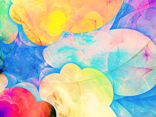 rainbow abstract fractal background 3d rendering illustration