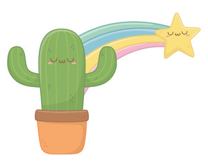 Kawaii of cactus cartoon design