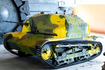 Polish TKS Light Panzer. A small caterpillar-tracked armored vehicle. Cuban armored Museum.