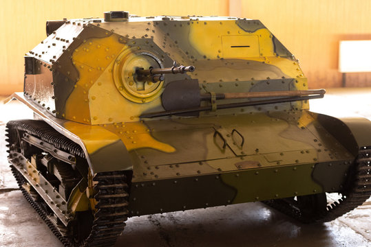 Polish TKS Light Panzer. A small caterpillar-tracked armored vehicle. Cuban armored Museum.