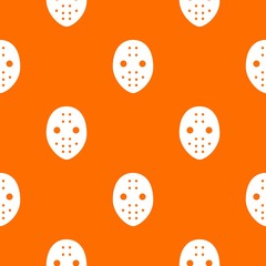 Fototapeta na wymiar Hockey goalkeeper helmet pattern vector orange for any web design best