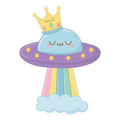 Kawaii of ufo cartoon design