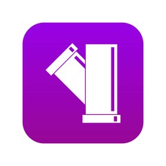 Tee fitting pipe icon digital purple for any design isolated on white vector illustration