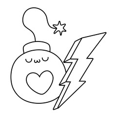 Kawaii of bomb cartoon design