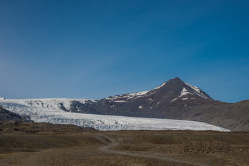 Fototapeta na wymiar Flaajokull Glacier on the south coast of Iceland