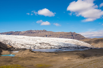 Flaajokull Glacier on the south coast of Iceland