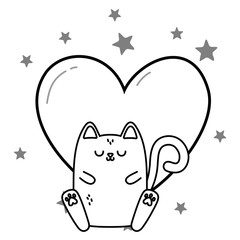 Kawaii of cat cartoon design