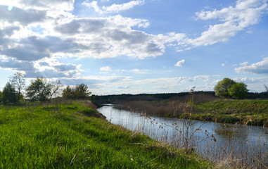 dutch landscape with the river