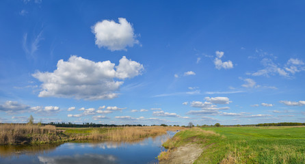 landscape with river and clouds