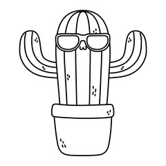 Kawaii of cactus cartoon design