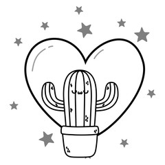 Kawaii of cactus cartoon design