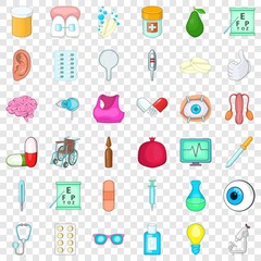 Syringe icons set. Cartoon style of 36 syringe vector icons for web for any design