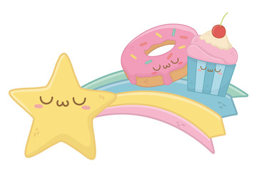 Isolated kawaii cartoons design vector illustration