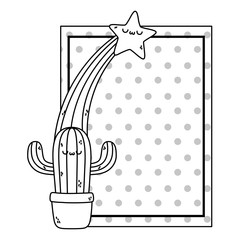 Kawaii of cactus cartoon design