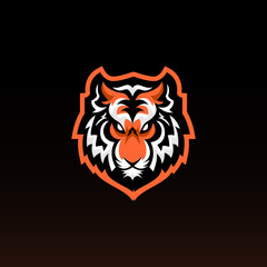 tiger head gaming mascot . tiger e sports logo. vector illustration. modern style