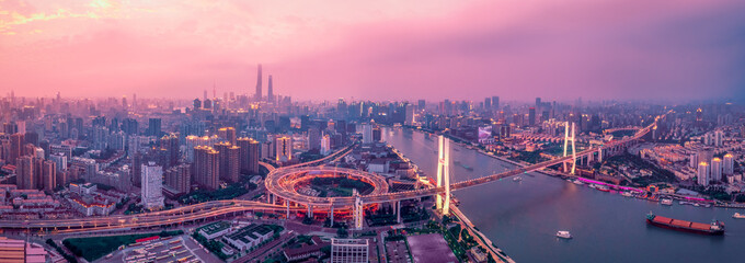Shanghai-Nanpu-Brücke Panorama