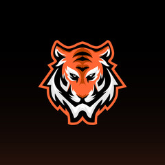 tiger gaming mascot. tiger head e sports logo. vector illustration
