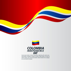 Colombia Independence Day Celebration Vector Template Design Illustration