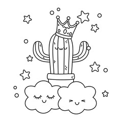 Kawaii of cactus cartoon design