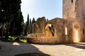 ruins of an ancient monastery in Lokrum island © Deniz