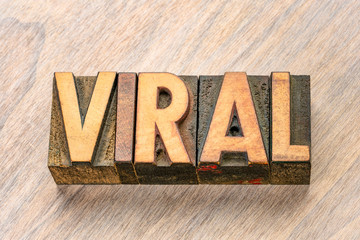 viral word in wood type