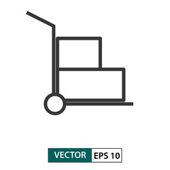 Trolley icon. Outline style. Vector illustration EPS 10