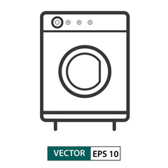 Washing machine icon. Outline style. Vector illustration EPS 10