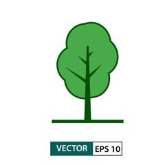 Tree icon. Green colour style. Vector illustration EPS 10