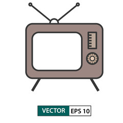 Television / TV icon. Colour style. Vector illustration EPS 10