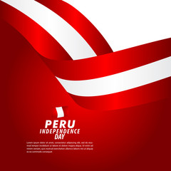 Peru Independence Day Celebration Vector Template Design Illustration