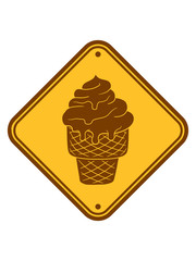 hinweis schild zone achtung eis waffel lecker schlecken sommer eisdiele vanille sorbet hunger essen kalt clipart design cool liebe schmelzen schlemmen speiseeis