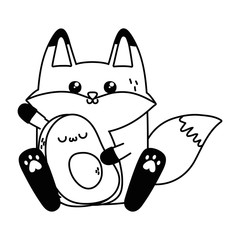 Kawaii of fox cartoon design
