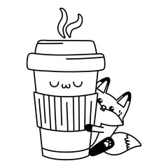 Kawaii of fox cartoon design